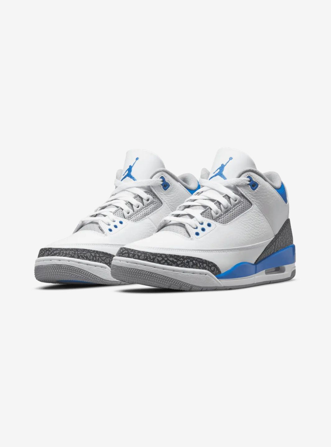 Air jordan 3 blue and white on sale