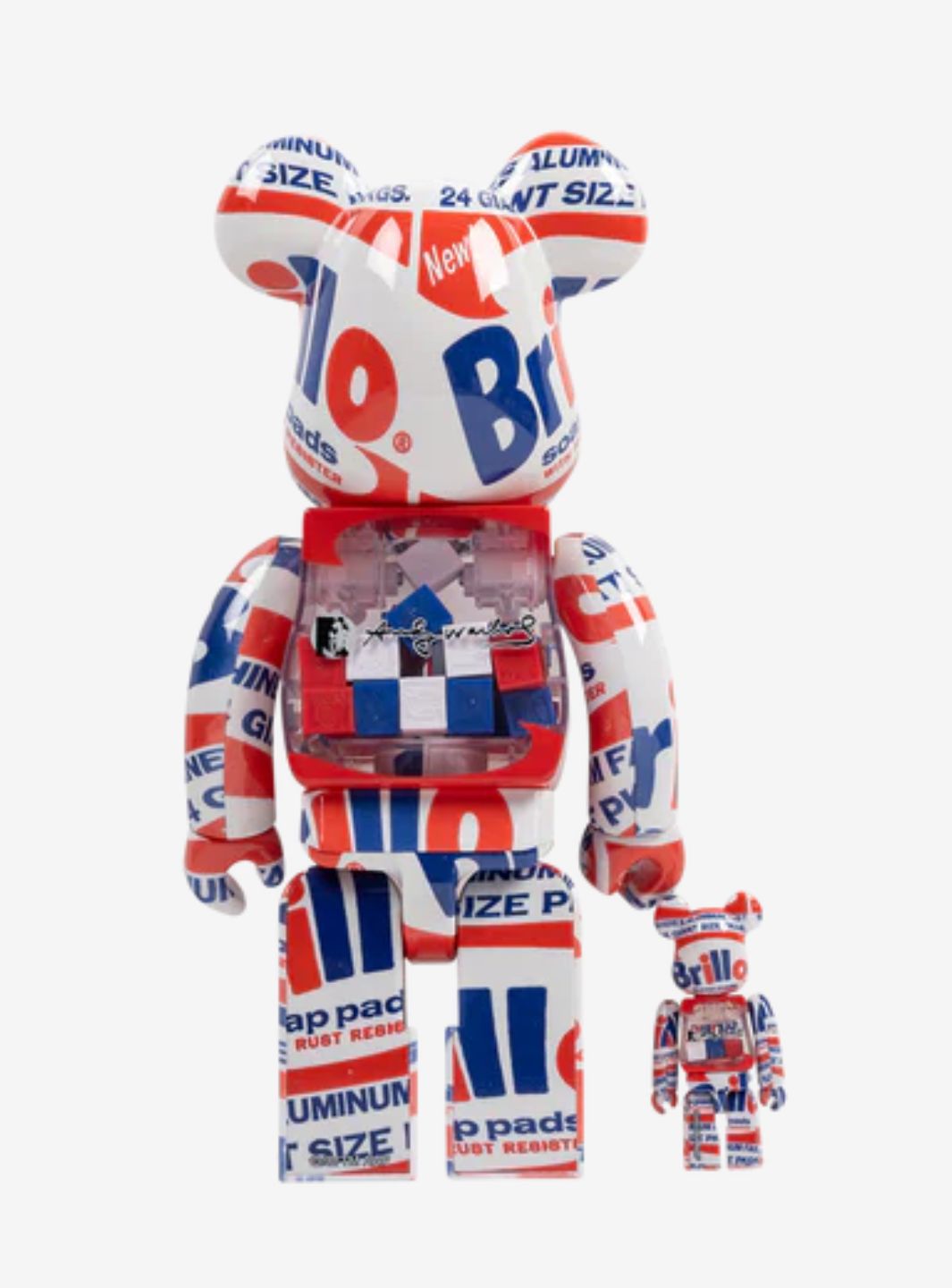 Bearbrick Andy Warhol "Brillo" 100% & 400% Set | ResellZone