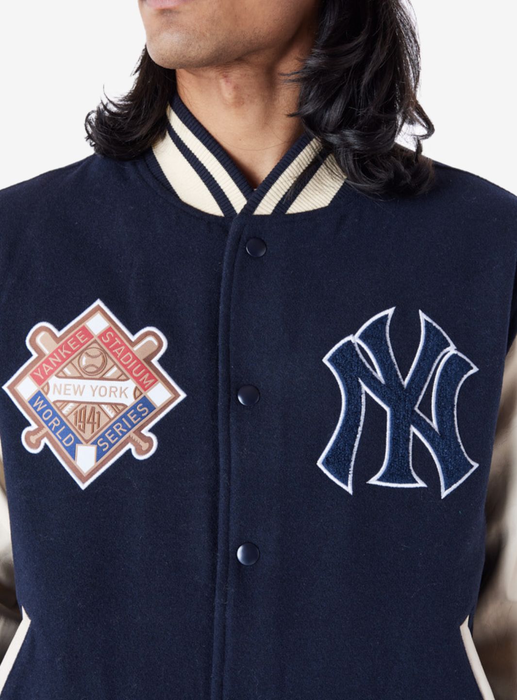 New Era New York Yankees MLB Patch Navy Varsity Jacket | ResellZone