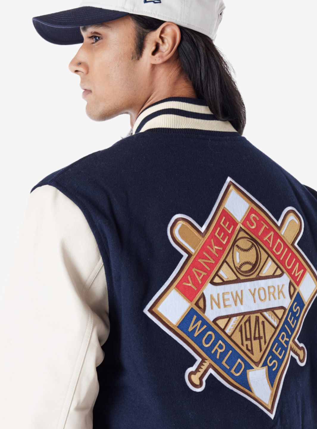 New Era New York Yankees MLB Patch Navy Varsity Jacket | ResellZone