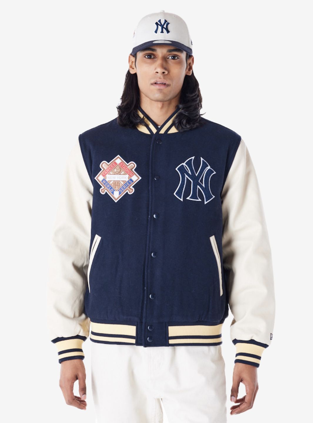 New Era New York Yankees MLB Patch Navy Varsity Jacket | ResellZone