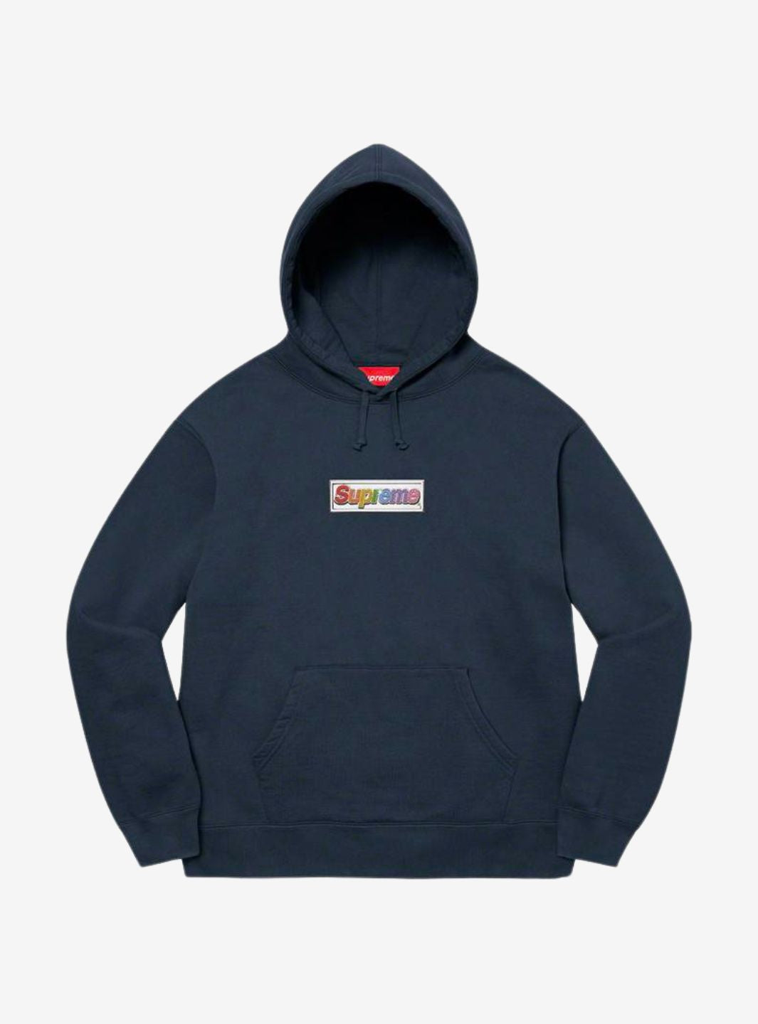 Supreme Bling Box Logo Hooded Sweatshirt Navy | ResellZone