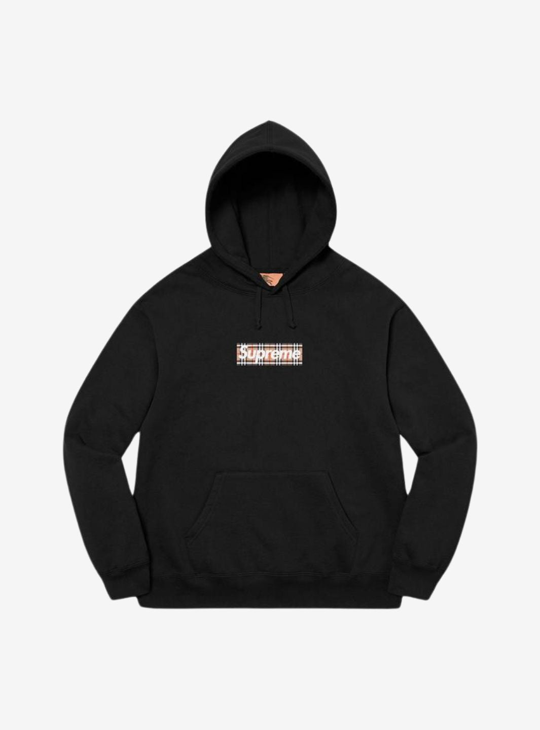 Supreme Burberry Box Logo Hooded Sweatshirt Black ResellZone