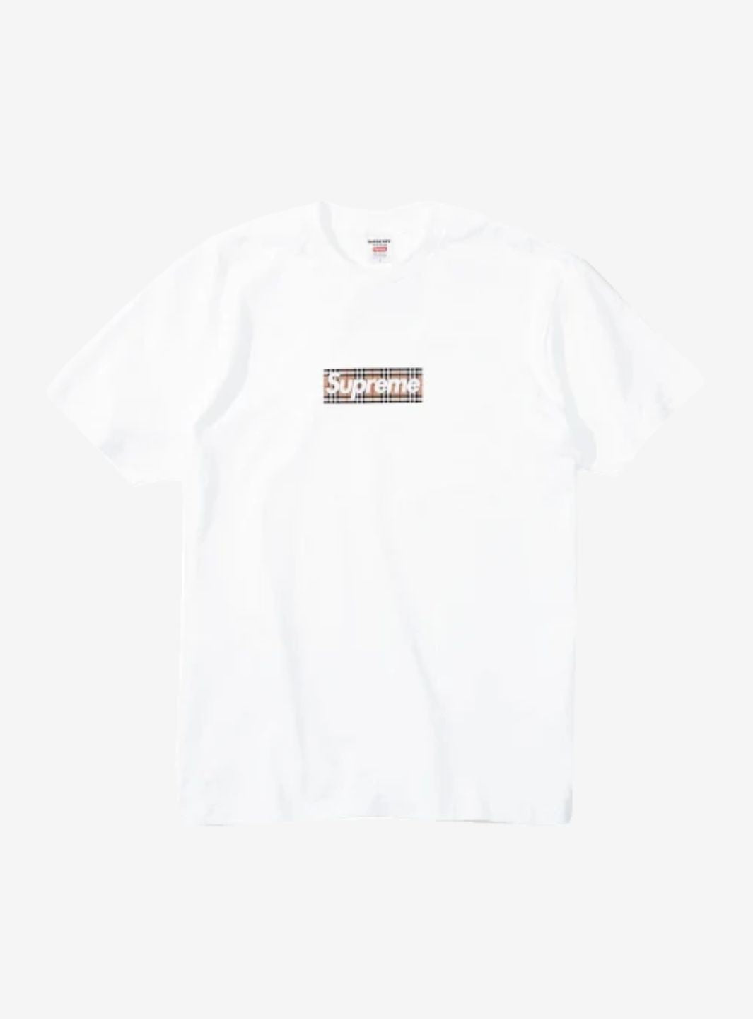 Supreme Burberry Box Logo T-Shirt White | ResellZone