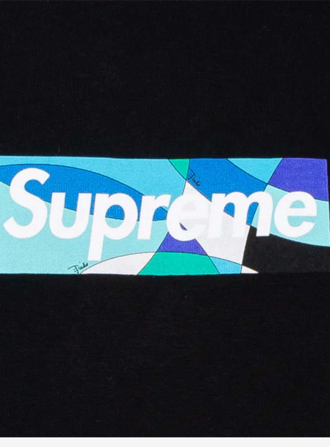 Supreme Emilio Pucci Box Logo T-Shirt Black/Blue | ResellZone