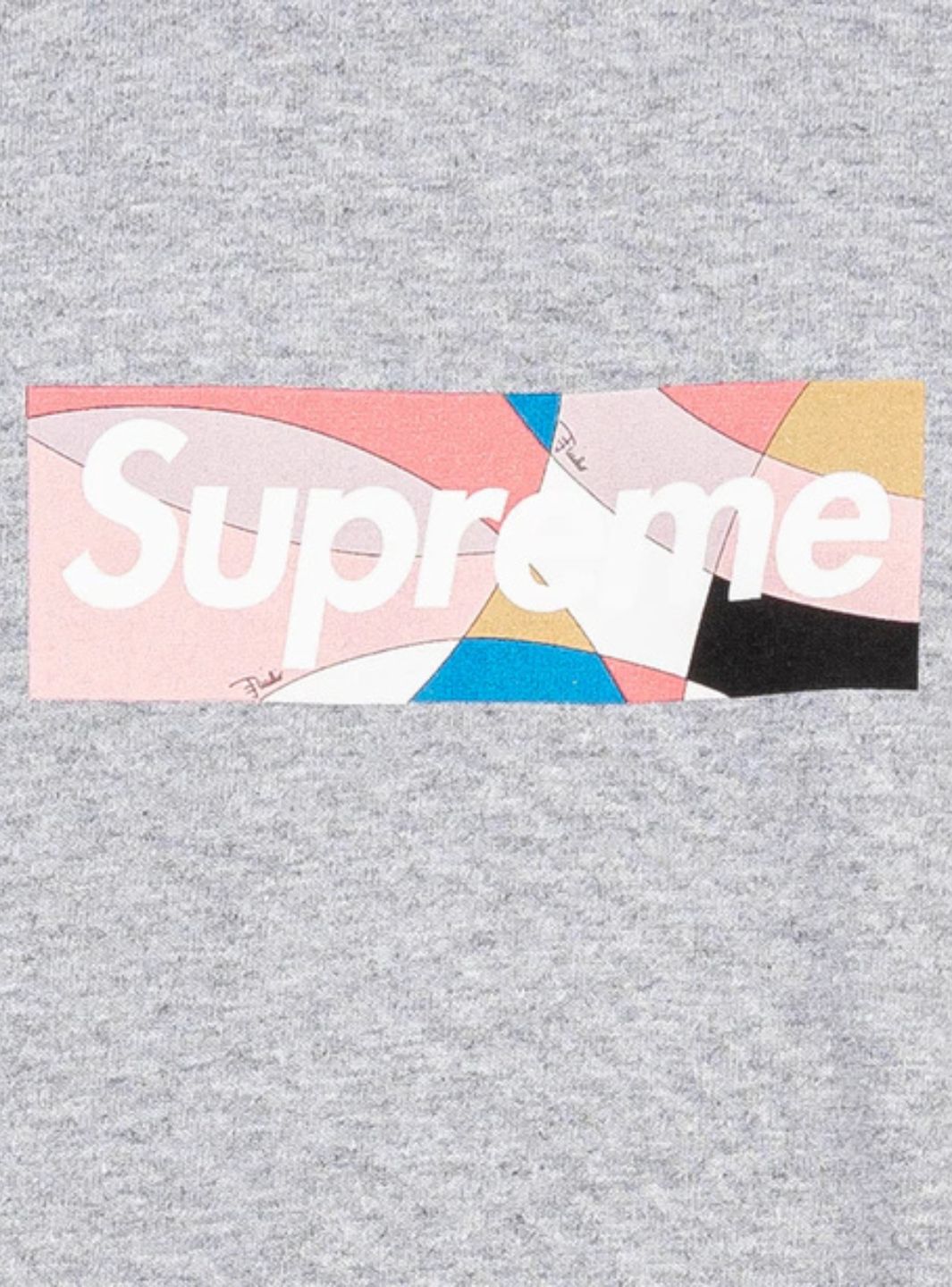 Supreme Emilio Pucci Box Logo T-Shirt Heather Grey/Dusty Pink | ResellZone