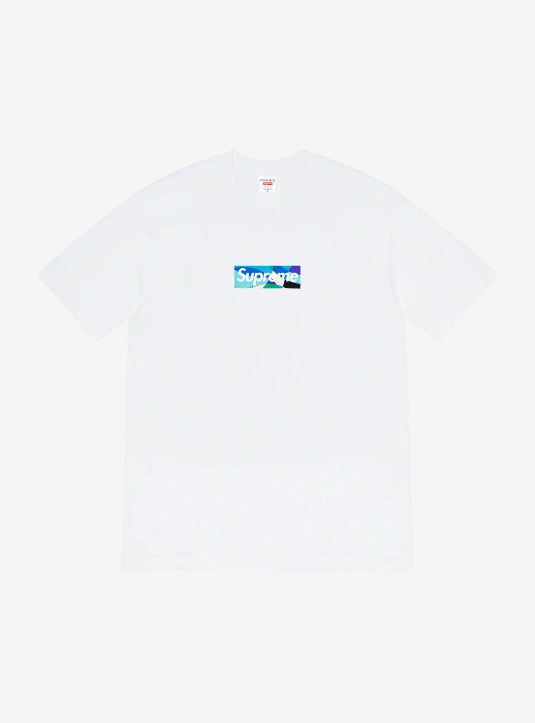 Supreme Emilio Pucci Box Logo T-Shirt White/Blue | ResellZone