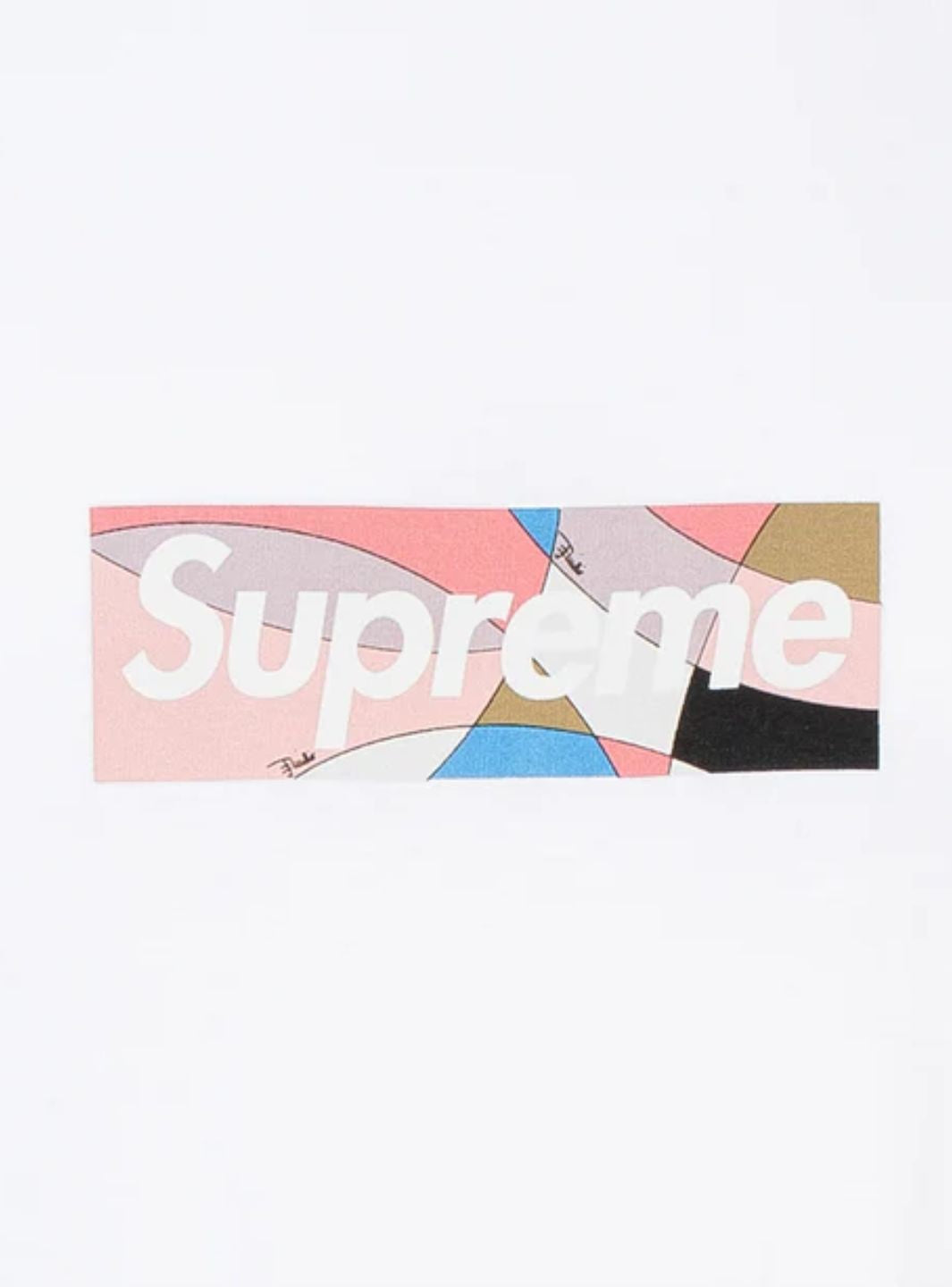 Supreme Emilio Pucci Box Logo T-Shirt White/Dusty Pink | ResellZone