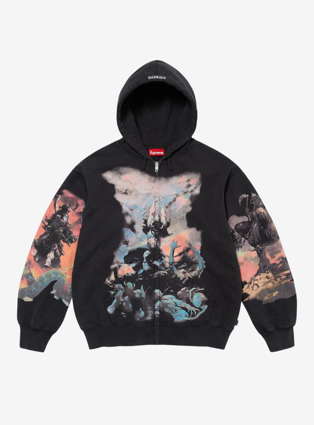 Supreme Frazetta Zip Up Hooded Sweatshirt Black | ResellZone