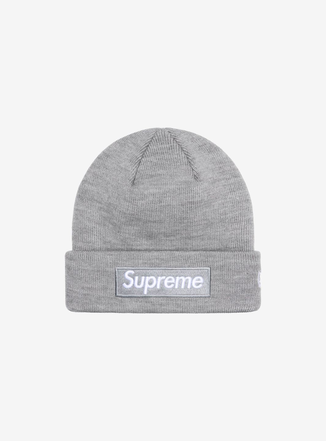 Supreme New Era Box Logo Beanie Heather Grey | ResellZone