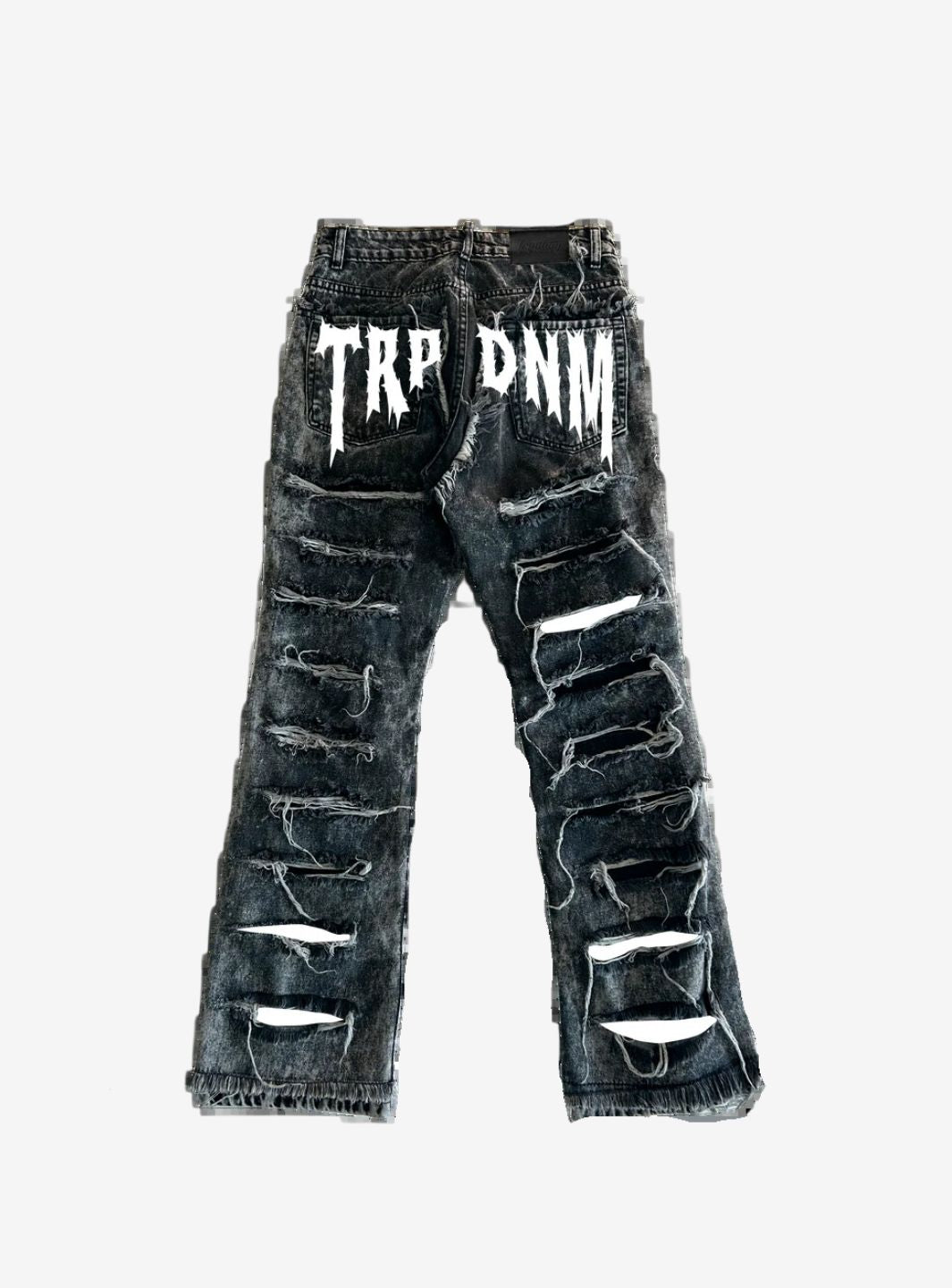 Trap Denim White Print Flare Denim | ResellZone